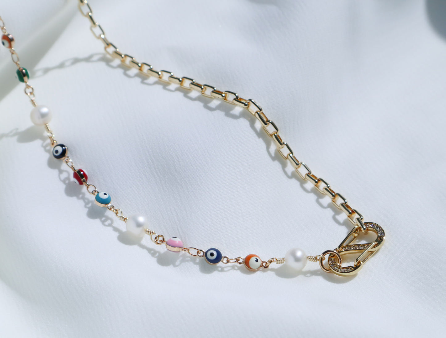 Multicolored Evil Eye Necklace