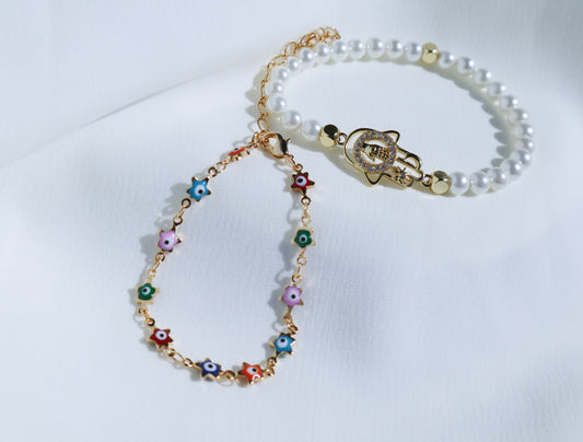 Multicolor Evil Eye Bracelet Set