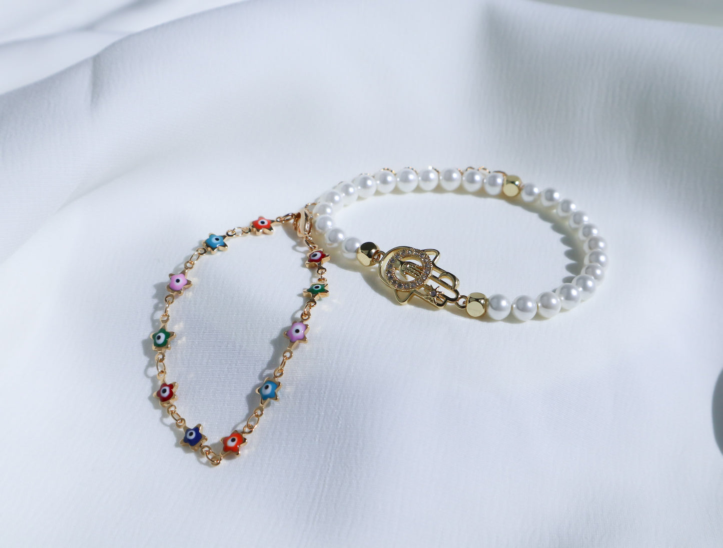 Multicolor Evil Eye Bracelet Set